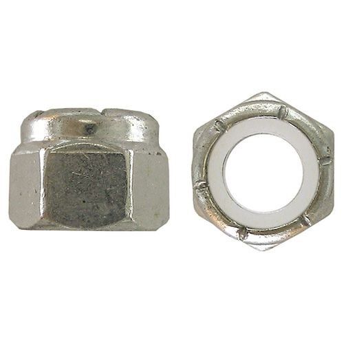 Precisión Hex cabeza de bloqueo de las nueces - 7/8-in Dia - 9 Pitch - Zinc-Plated - inserción de nylon