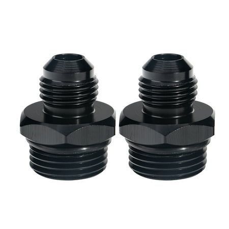 3 espejos de aleación de aluminio ORB-8 O-ring Boss -8AN a -6AN Adaptador masculino ajustado recto negro anodizado