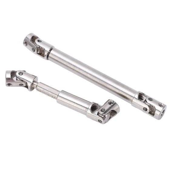Conjunto de eje de accionamiento, Acero CNC Plata 2pcs RC eje de accionamiento central Durable para AXIAL SCX24 JT 1/24 Crawler Car