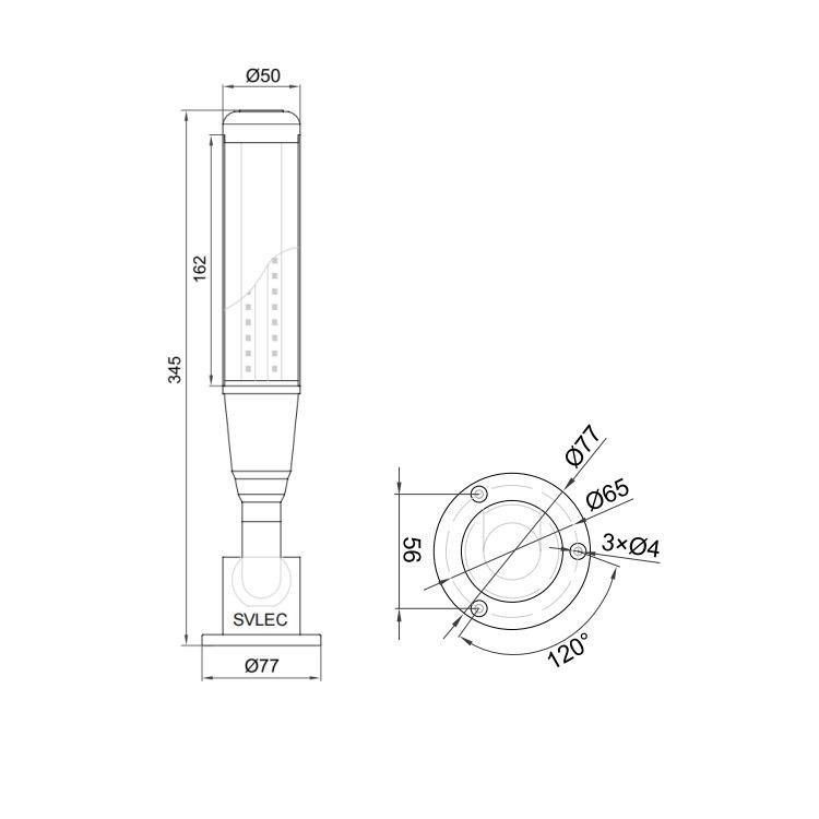3 colores LED de señal de la torre de luz para la máquina CNC
