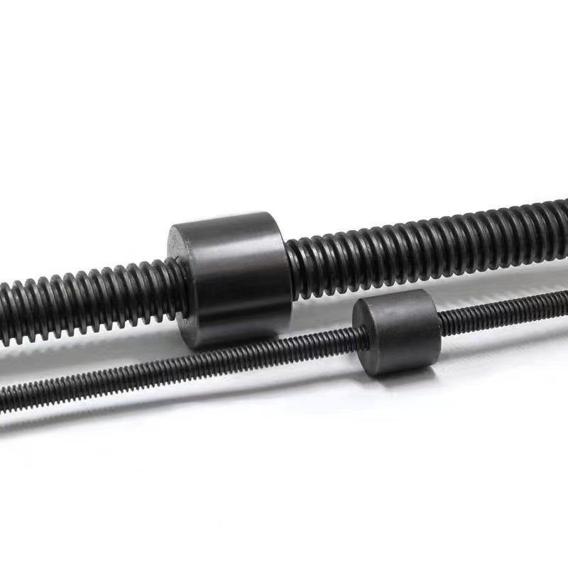 Aluminio de latón de acero negro, tornillo de plomo, torno CNC, caña de rodillo trapezoidal, máquina de coser, uso de equipos médicos