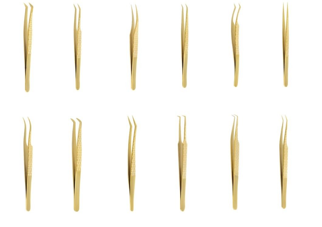 Pinzas antistáticas, pinzas de bricolaje de precisión negras para arte de uñas y extensiones de pestañas de punta de fibra Herramientas de belleza