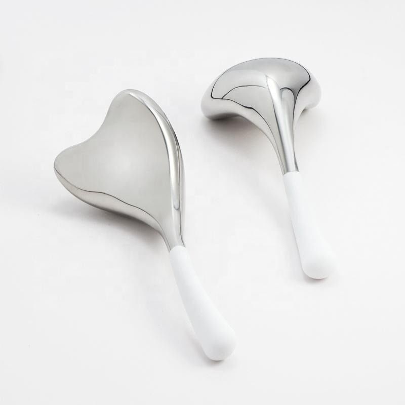 Herramientas para el cuidado de la piel Corazón de metal Gua Sha Facial Lifting Beauty Cooling Cryo Sticks Masaje Globos de hielo de acero inoxidable
